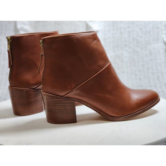 Nisolo Dari Commuter Boot Brandy Anthropologie Leather Block Heel Ankle Booties - Picture 10 of 15